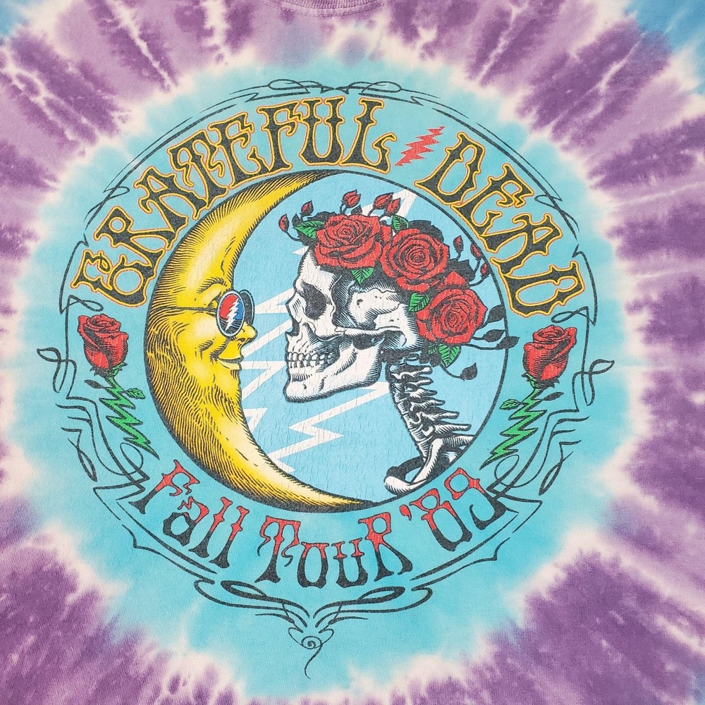 Grateful Dead Shirt Mens XL Blue Purple Tie Dye Fall Tour '89 Liquid Blue Band - Picture 5 of 11